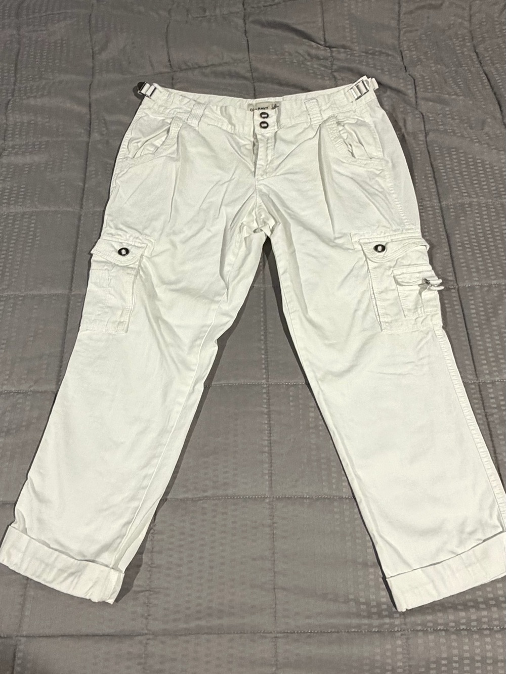 Women's White Cargo Pants with Utility Pockets